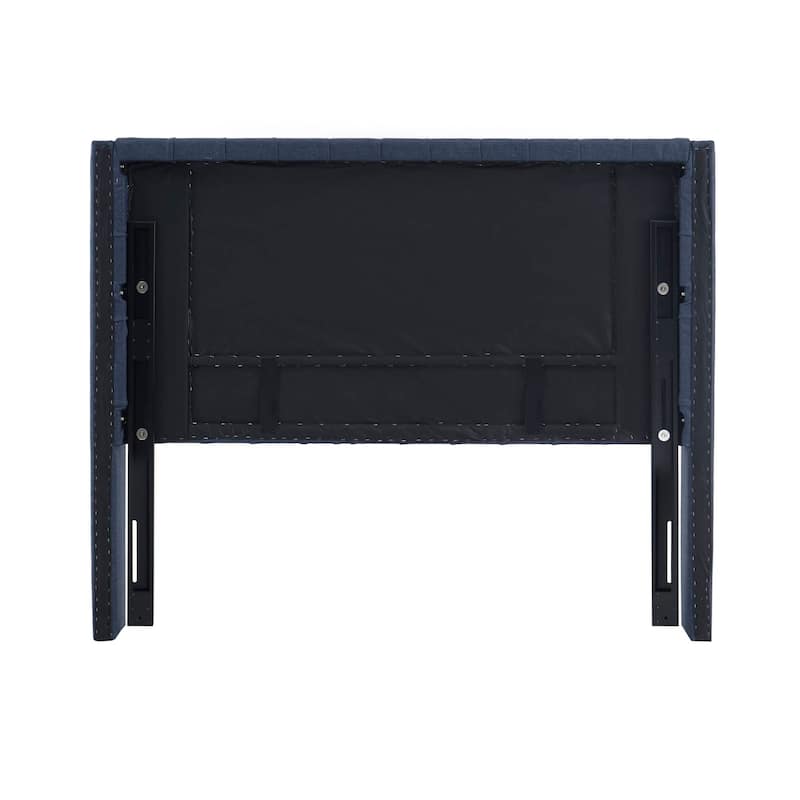 Madison Park Baldwin Upholstered Wingback Headboard with Button Tufting & Nailhead Trim