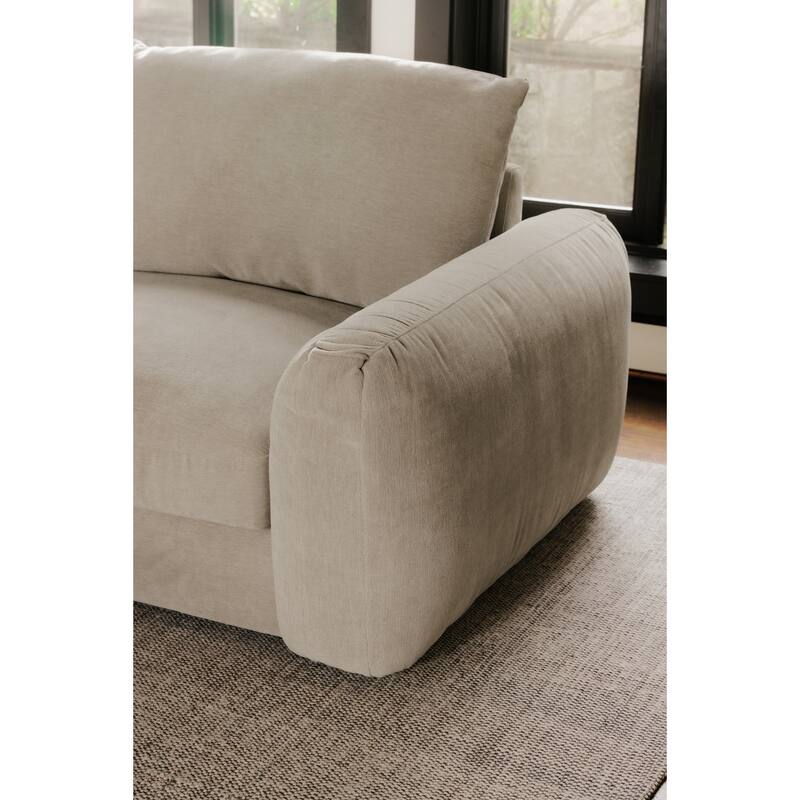 NADAAL STUDIOS Avelyn Left-Facing Sectional, Pillow-Soft Seating with Faux Feather Fill and Oat Fabric Upholstery