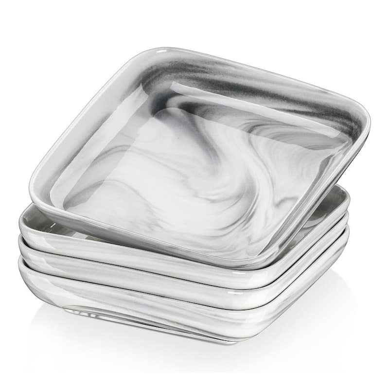 MALACASA Ivy Series Porcelain Square 4-Piece Plates