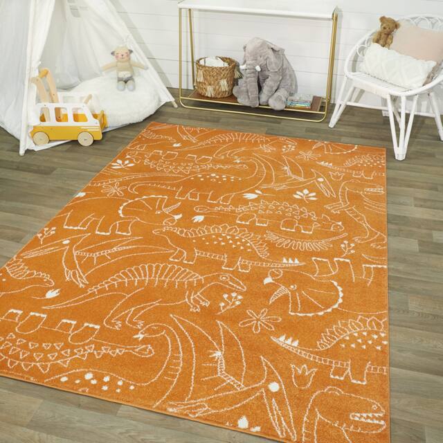 Mod-Tod Parker Dinosaur Kids Area Rug