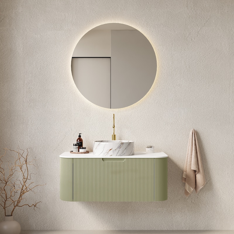 Wall-Mounted Floating Bathroom Vanity with Sink