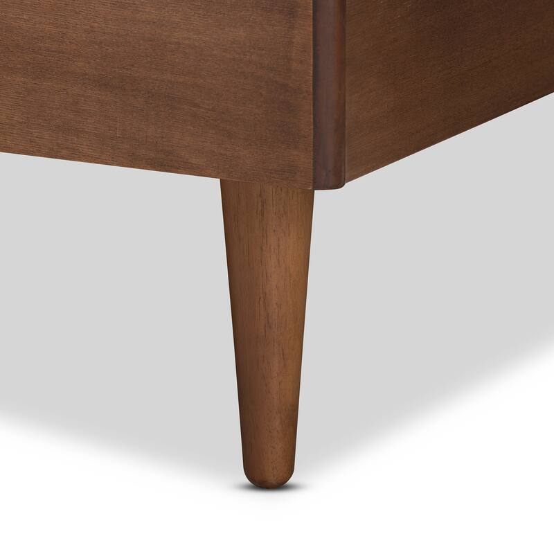 Kioshi Transitional Ash Walnut Finished Wood Platform Bed