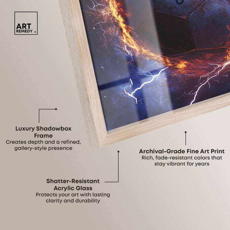 Electrify Soccer Ball Shadowbox by Art Remedy