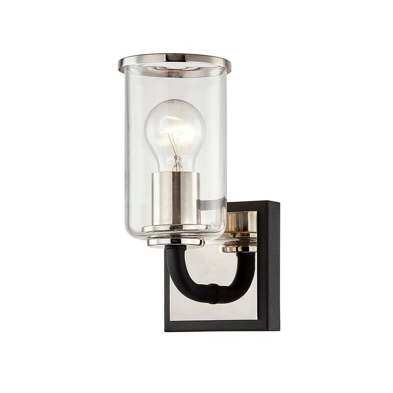 Aeon Carbide Black and Polished Nickel Vanity with Clear Glass