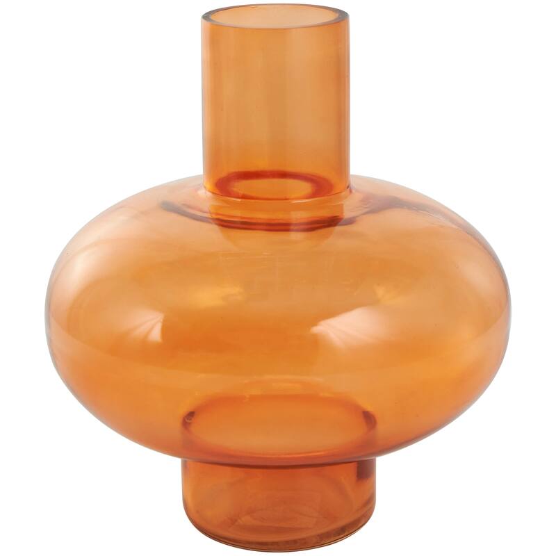 Blue, Green or Orange Glass Round Vase with Varying Shapes and Sizes (Set of 3)