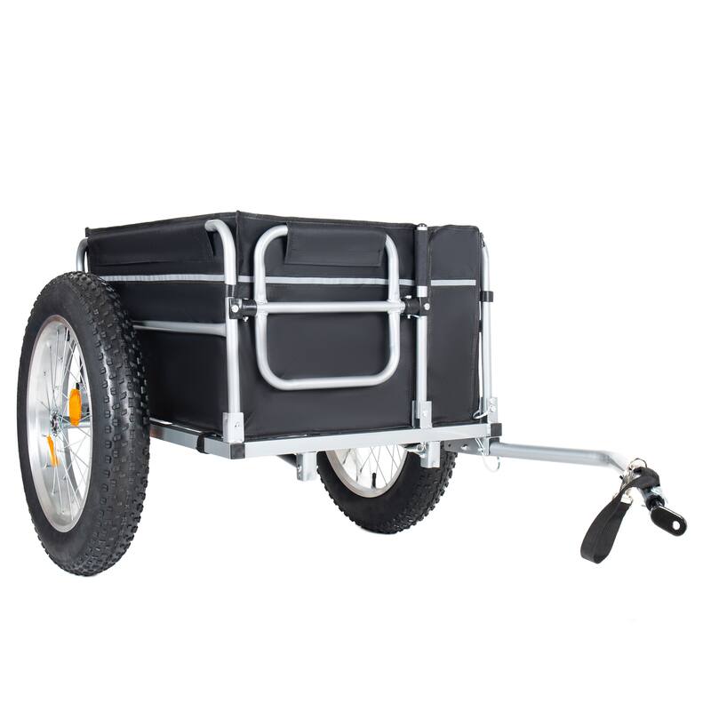 23"x4.0 Fat Tires Bike Cargo Trailer, 150LBS Load Capacity Heavy-Duty Bicycle Wagon Cart, Foldable Compact Storage