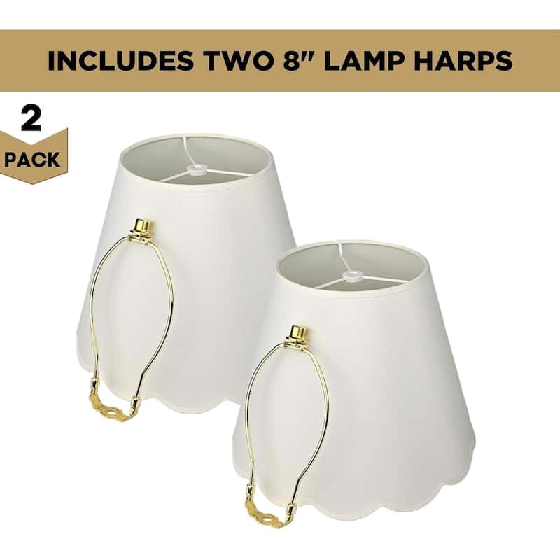 Royal Designs Scallop Empire Lamp Shade Set of 2 - 7 x 13 x 10