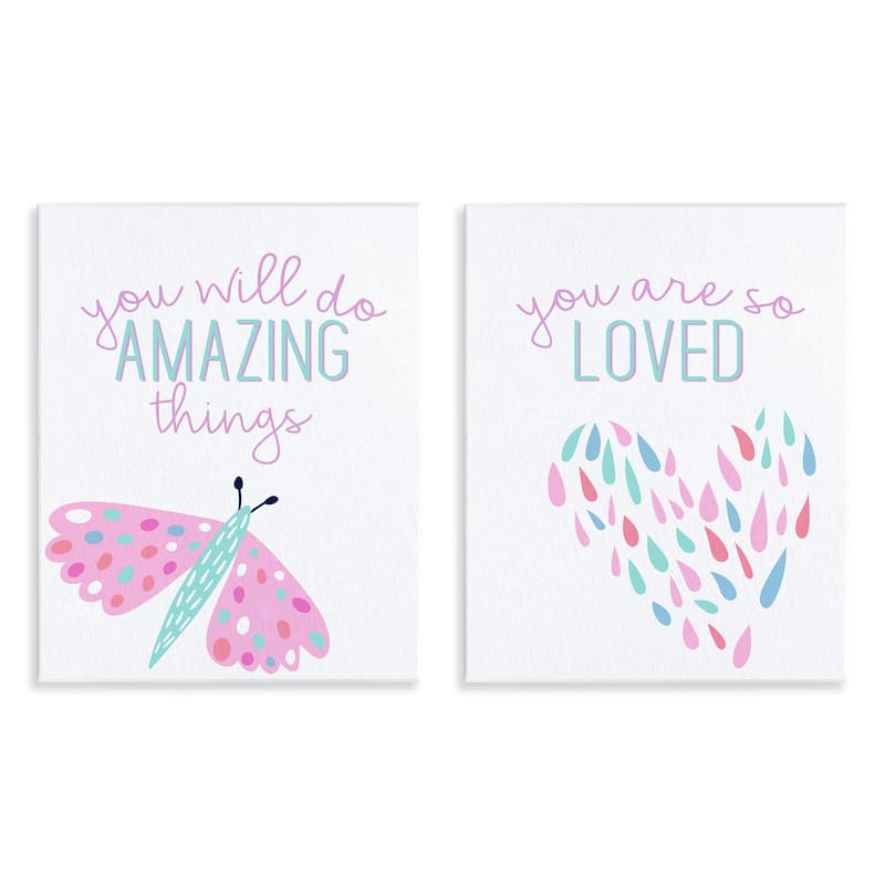 Stupell Pastel Inspirations with Dragonfly Wall Plaque Art Design By Kim Allen (Set of 2) - 11 x 14