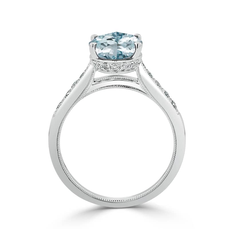 Auriya 1 3/4ct Fancy Oval Aquamarine and Diamond Engagement Ring 1/4ctw 14k Gold