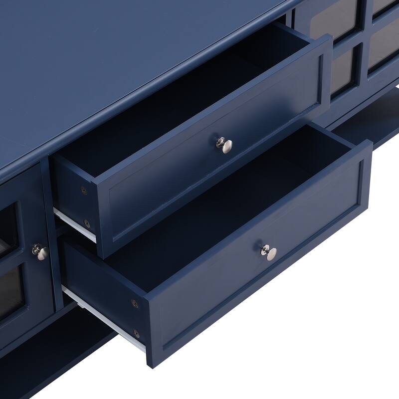 Blue 59.1" Modern TV Stand with Storage for 60" TVs