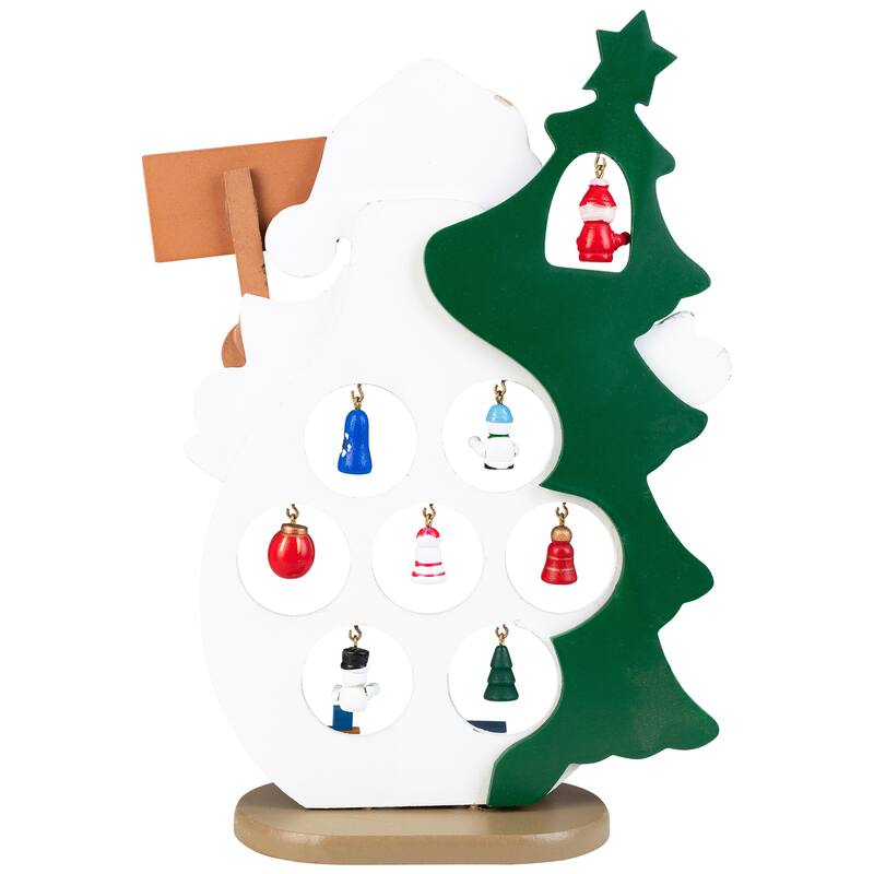 Snowman Cut-Out with Miniature Ornaments Merry Christmas Decoration - 10.25"