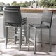 preview thumbnail 6 of 20, Plymouth Patio Aluminum 30-inch Outdoor Wicker Bar Stools (Set of 4) by Havenside Home