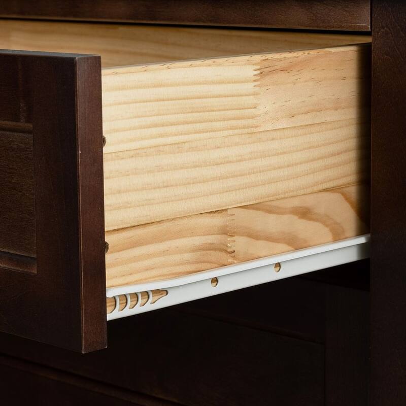 Modern Solid Wood Drawer Dresser with Retro Round Handles