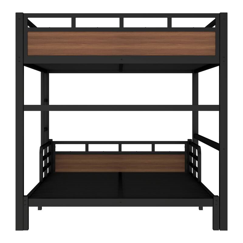 Queen over Queen Metal Bunk Bed/Metal Loft Bed,Separable Bunk Beds,with raised security fence