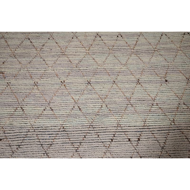 Trellis Moroccan Large Area Rug Handmade Oriental Wool Carpet - 10'0"x 15'4"