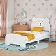 preview thumbnail 2 of 7, Twin Size Wood Platform Bed with Bear-Shaped Headboard, Footboard, and Wooden Support