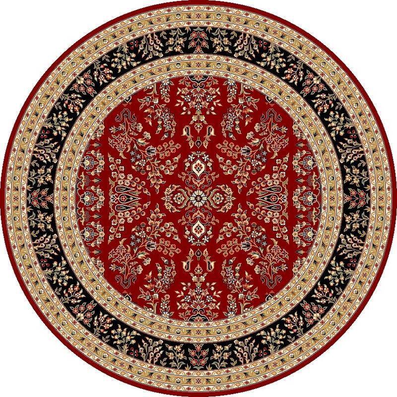 SAFAVIEH, Lyndhurst Sonja Traditional Oriental Rug - 10' Round - Red/Black