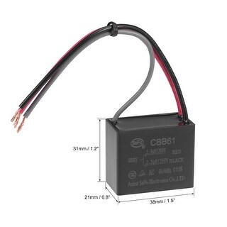 Metallized Film Ceiling Fan Capacitor CBB61 5/5uF 350V AC 3 ...