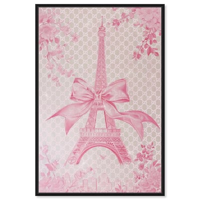 Ribbon Eiffel Tower Canvas by Art Remedy