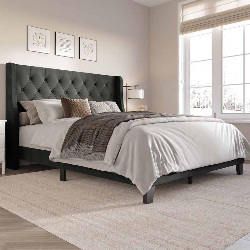 Clayfell Medford Tufted Upholstered Panel Bed