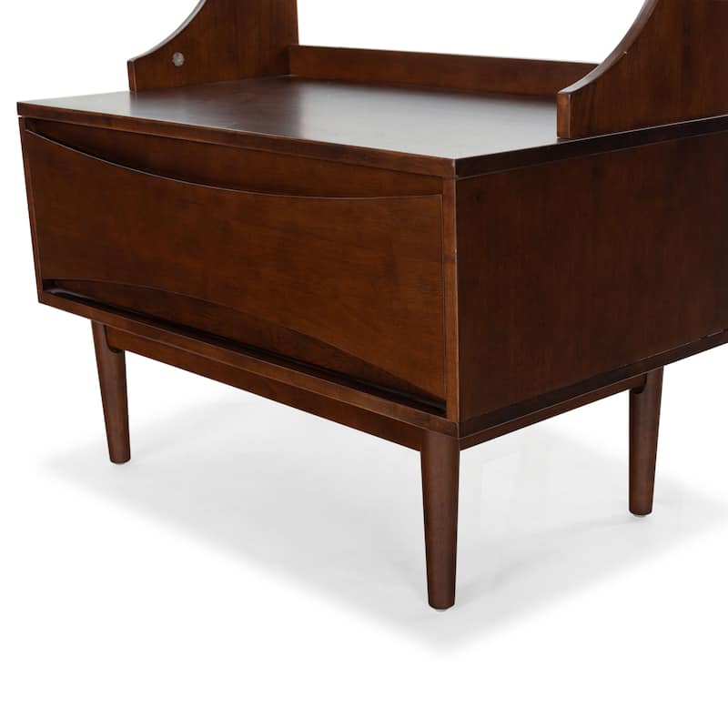 SAFAVIEH COUTURE Pitta Wood 1 Drawer Hall Tree - 28"W x 16"D x 70"H