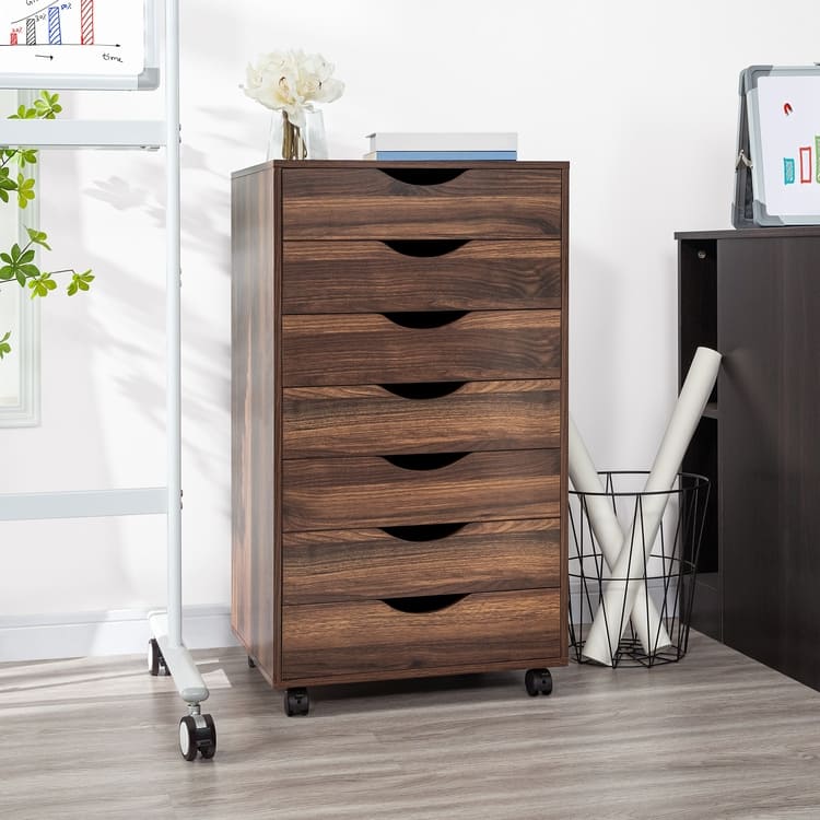Office File Cabinets Wooden File Cabinets for Home Office Lateral File Cabinet File Cabinet Mobile Storage Drawer Cabinet - Grey