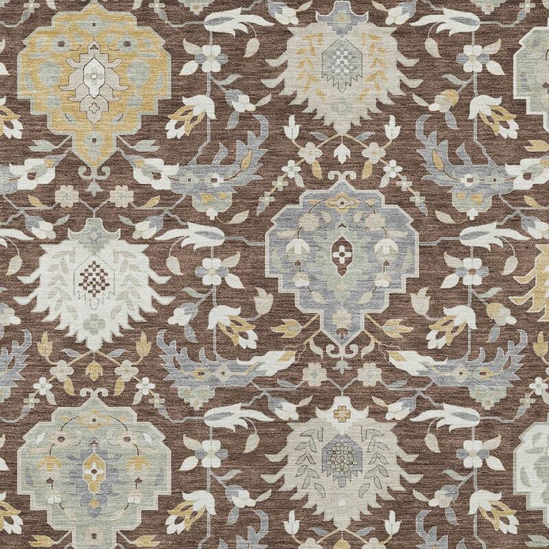 HomeRoots Damask Traditional Rectangle Outdoor Rug
