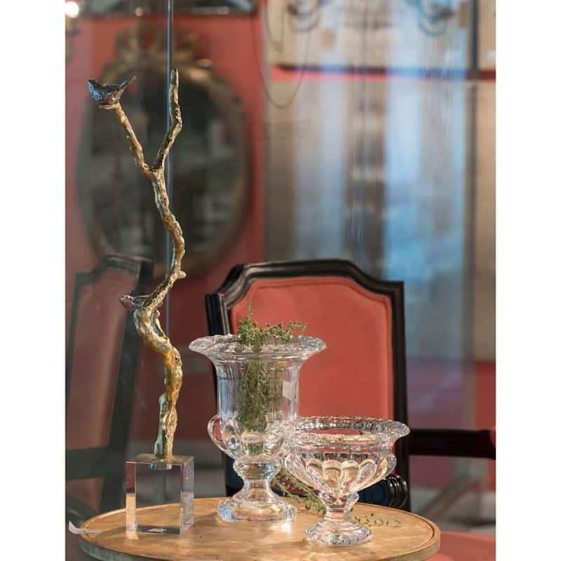 Large Omari Crystal Glass Urn Vase - 10.25" - Clear