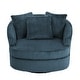 preview thumbnail 10 of 54, Oversized 43" W Plush Corduroy Recessed Arm Swivel Barrel Chair