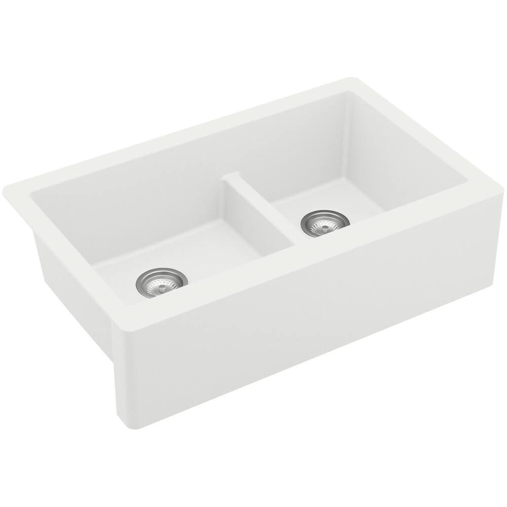 Karran USA QA-760 Quartz QA 34" Farmhouse Double Basin Quartz