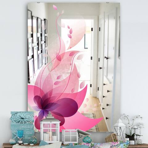 Designart 'Pink Blossom' Traditional Mirror - Print on Mirror
