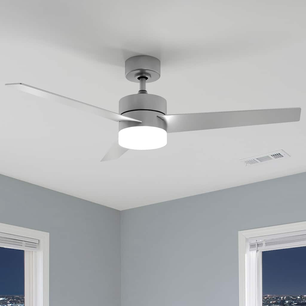 Moasis 52" Nickel 3-Blade LED Smart Ceiling Fan