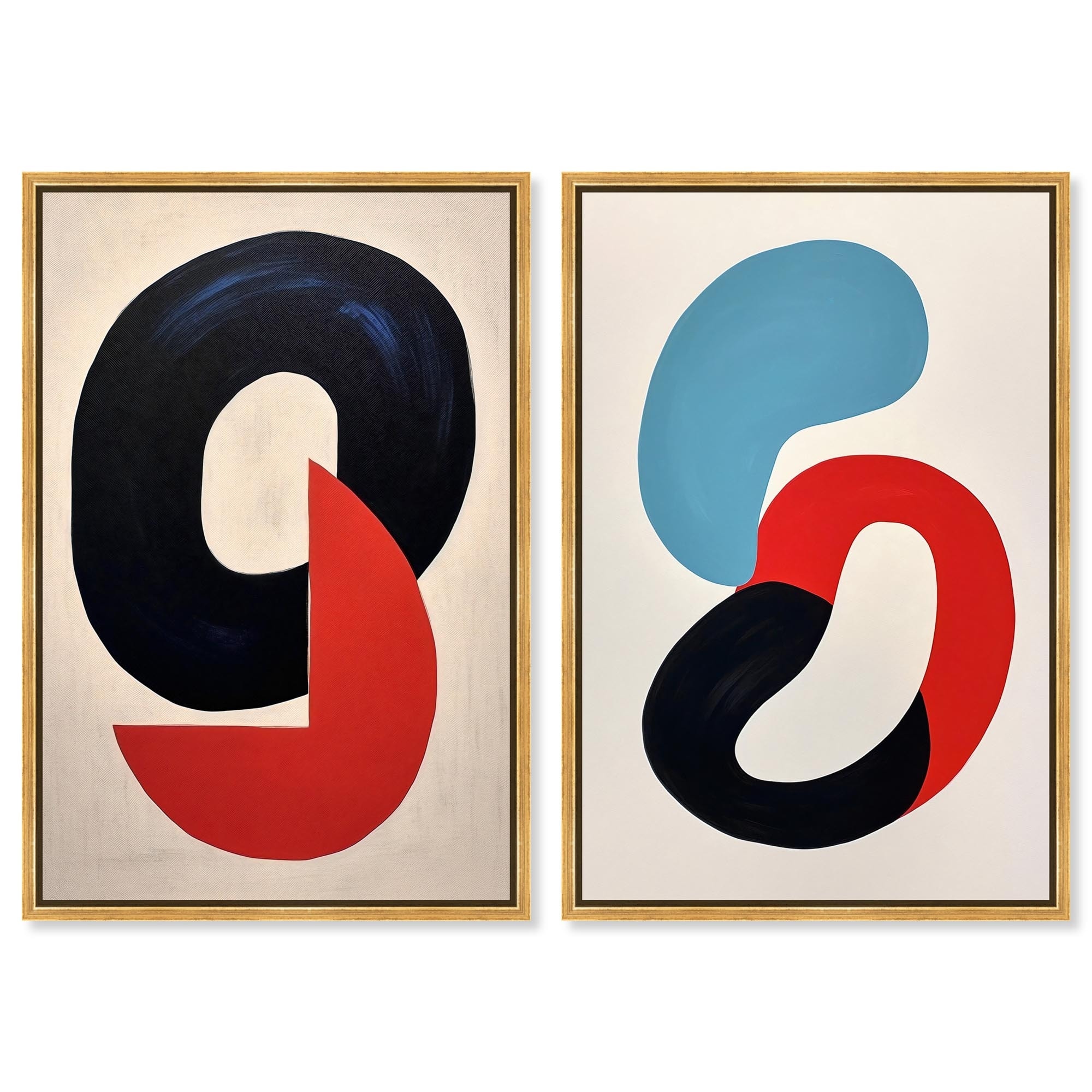 Perfect Abstract Duo Living Room Decor Canvas Print by Art Remedy