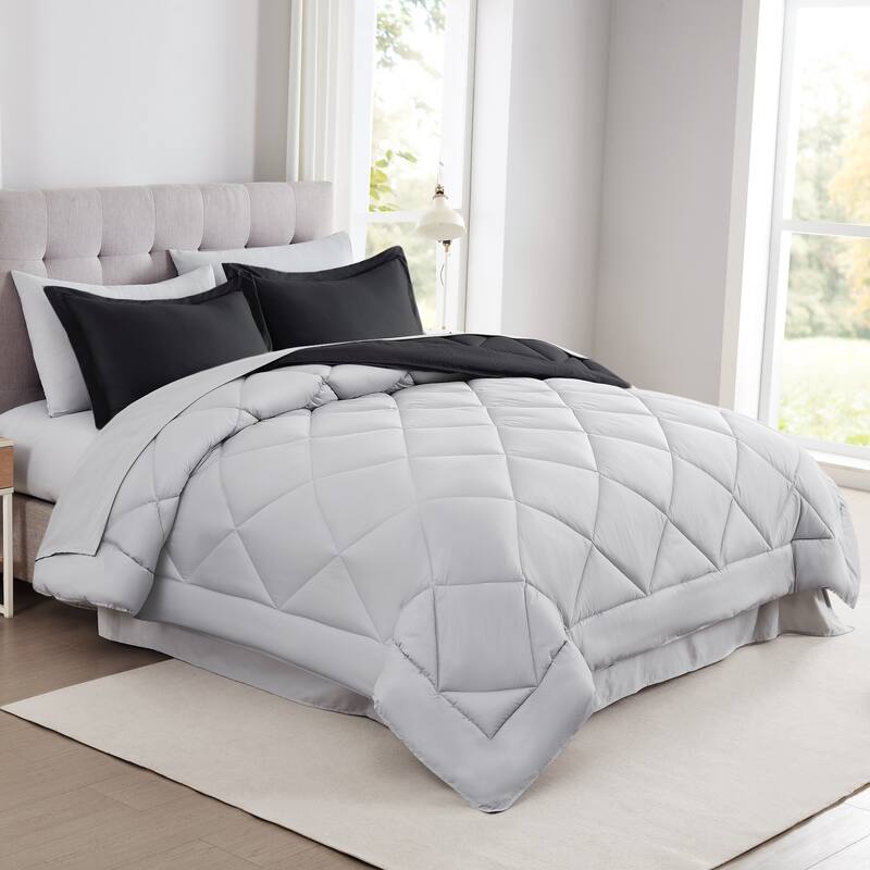 Modern Threads 7-Piece Reversible Comforter Set - Includes Comforter, Sheets, Pillowcases, Shams