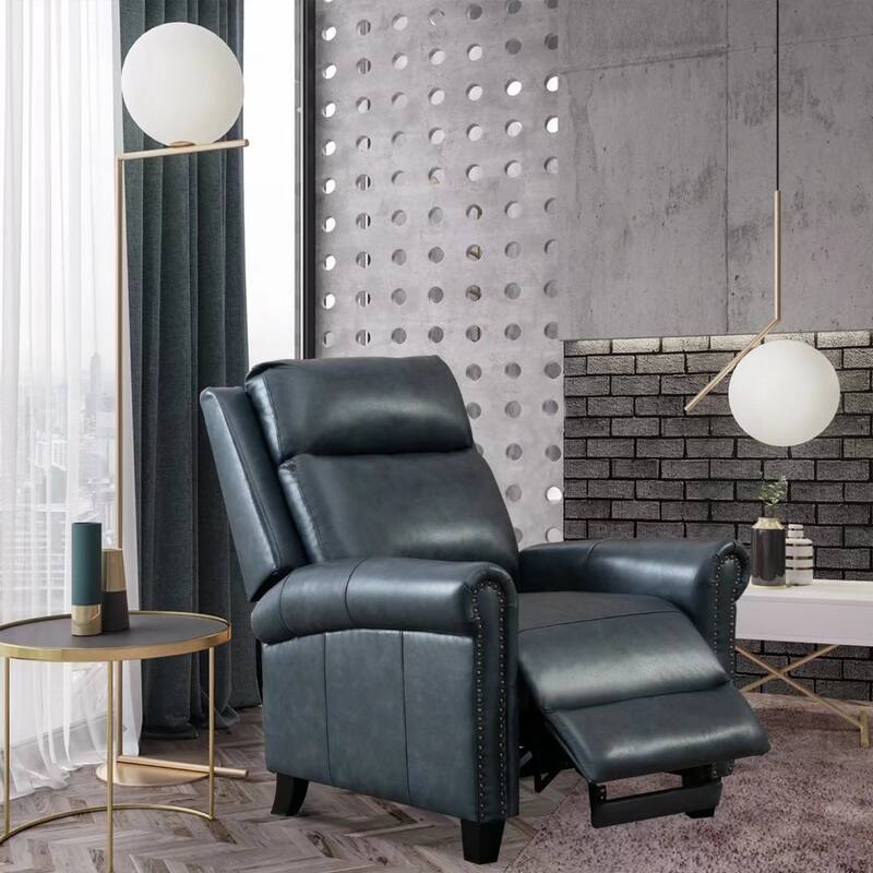 Genuine Leather Adjustable Single Sofa with Comfortable Arms and Back for Living Room