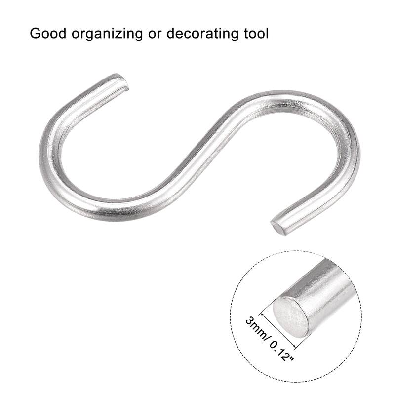 S Hooks Stainless Steel Hanger for Hanging Objects in Kitchen, Garden