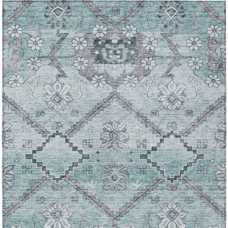 HomeRoots Floral Transitional Rectangle Outdoor Rug