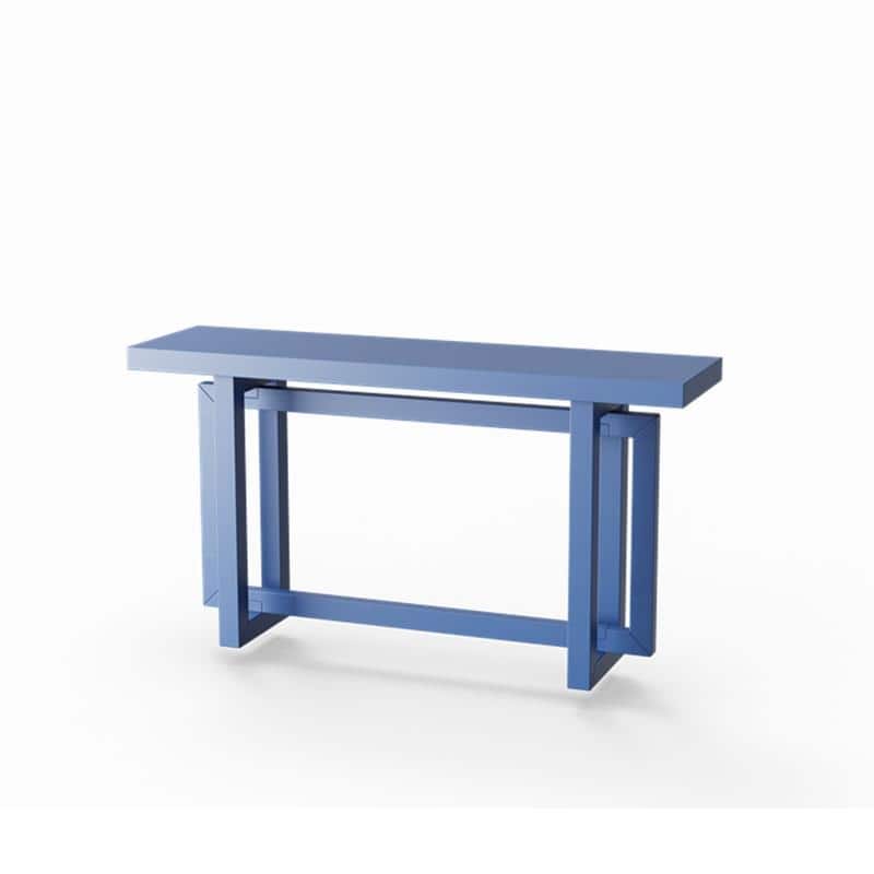 Modern Console Table Sofa Table with Concrete Top, 59'' Long Accent Entryway Table