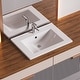 preview thumbnail 6 of 8, White Drop-in Sink 23.62" Porcelain Self-Rimming Rectangular Sink with Chrome Faucet and Drain Renovators Supply