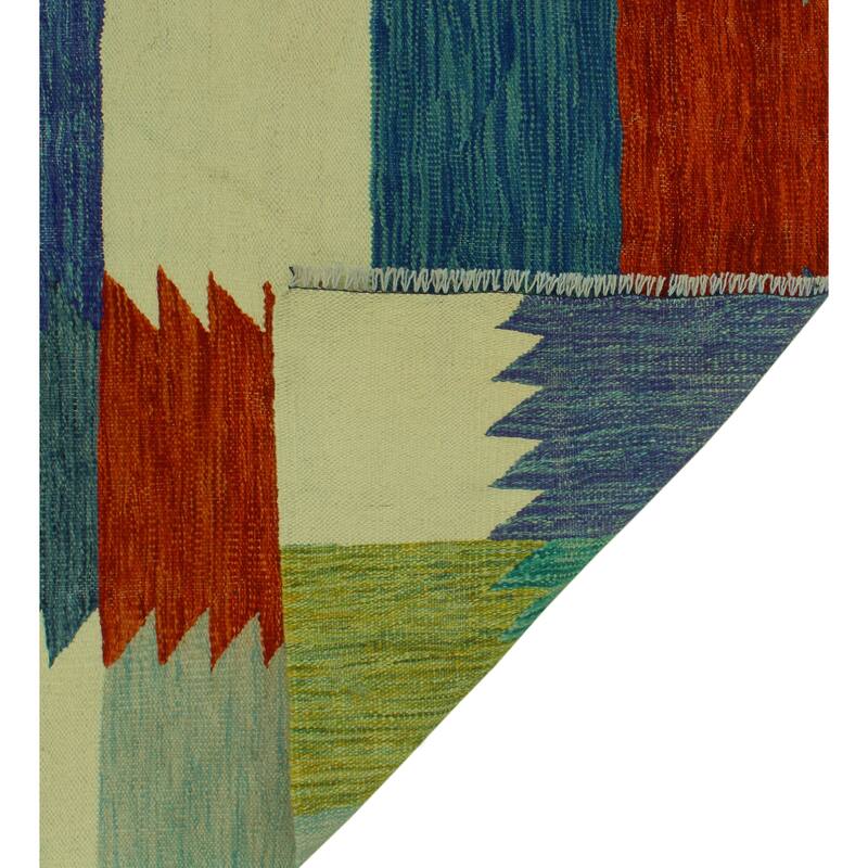 Hand-Woven Winchester Kilim Hafez Ivory/Rust Rug - 8'7" x 11'8"