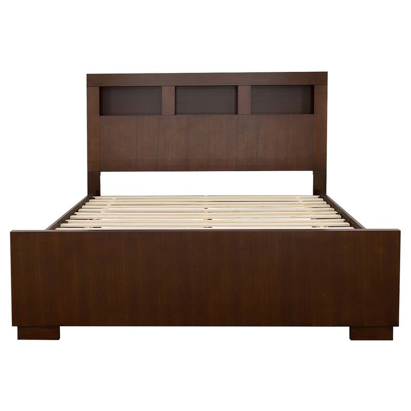 Jessica Bedroom Set With Bookcase Headboard Cappuccino