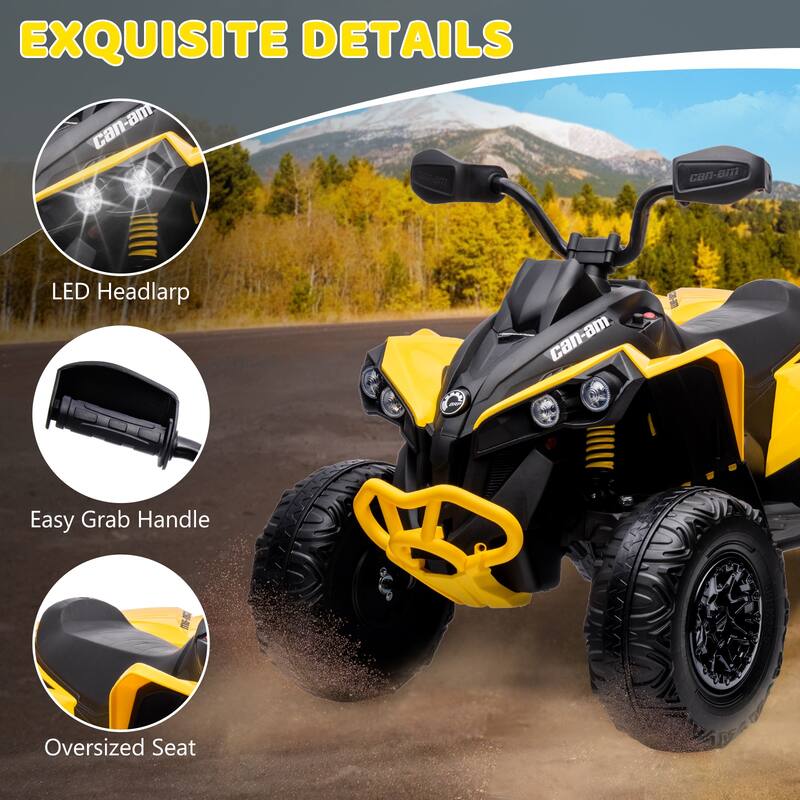 12V Kids ATV Ride on Toy Car Bombardier Licensed BRP Can-am 4 Wheeler