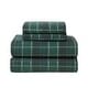 preview thumbnail 23 of 26, London Fog Solid and Printed Cotton Flannel Sheet Set Collection Green Plaid - Full