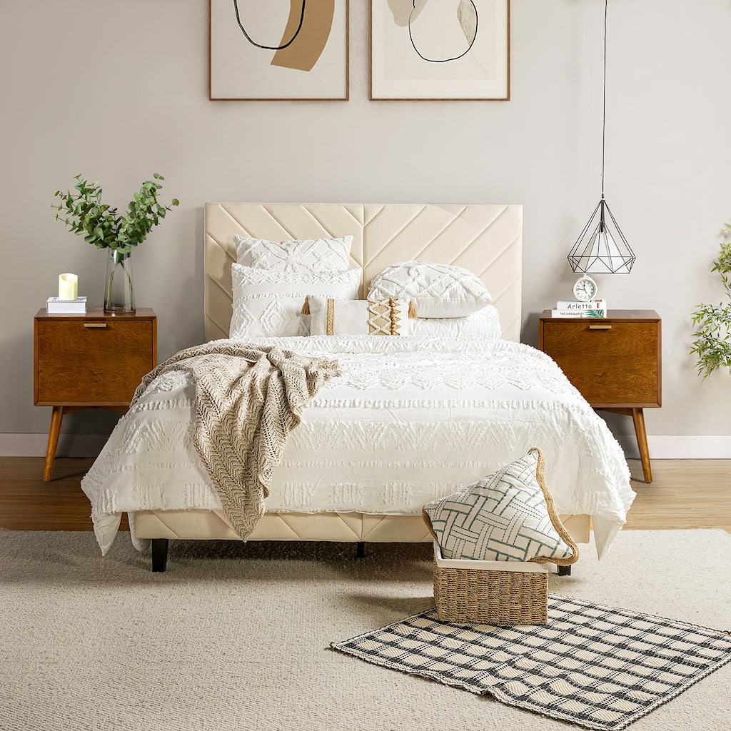 Isabel Mid-century 2- Drawer Wood Nightstand Sets of 2 by HULALA HOME