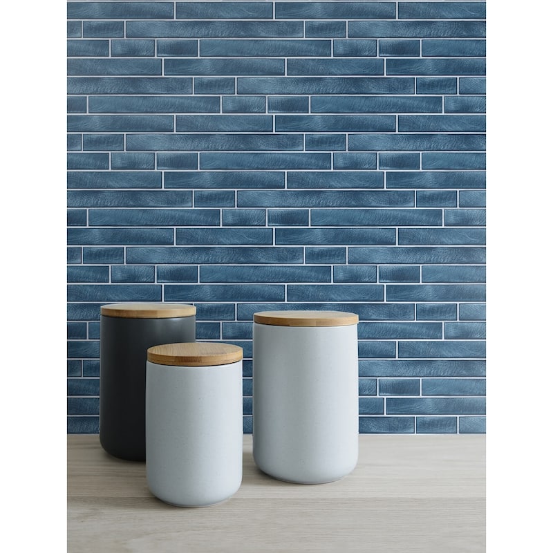 NextWall Brushed Metal Tile Peel and Stick Removable Wallpaper