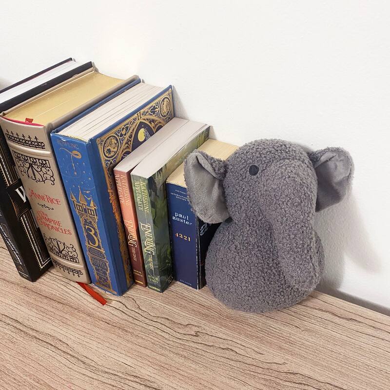 Decorative Elephant Door Stopper - Heavyweight 2.3 lb. Fabric Holder - 9"H x 7"L x 7.8"W