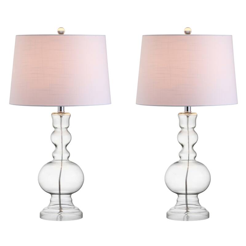 Stewart 28.5" Glass LED Table Lamp, Aqua (Set of 2) by JONATHAN Y
