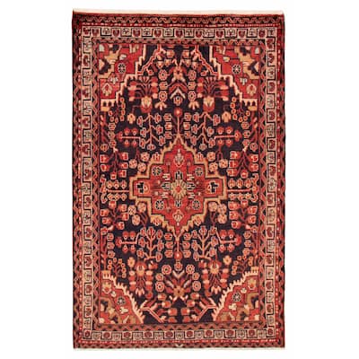 Anadol Navy, Red Rug 4'4" x 6'9" - 4'4 x 6'9