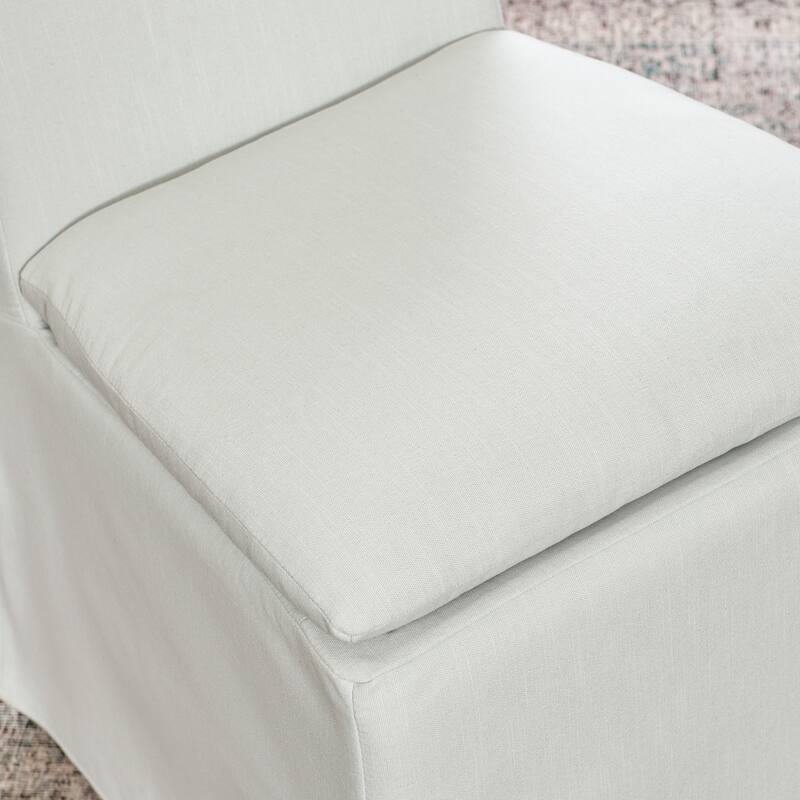 KINWELL Performance Fabric Slipcover Dining Chair Side Chair With Casters