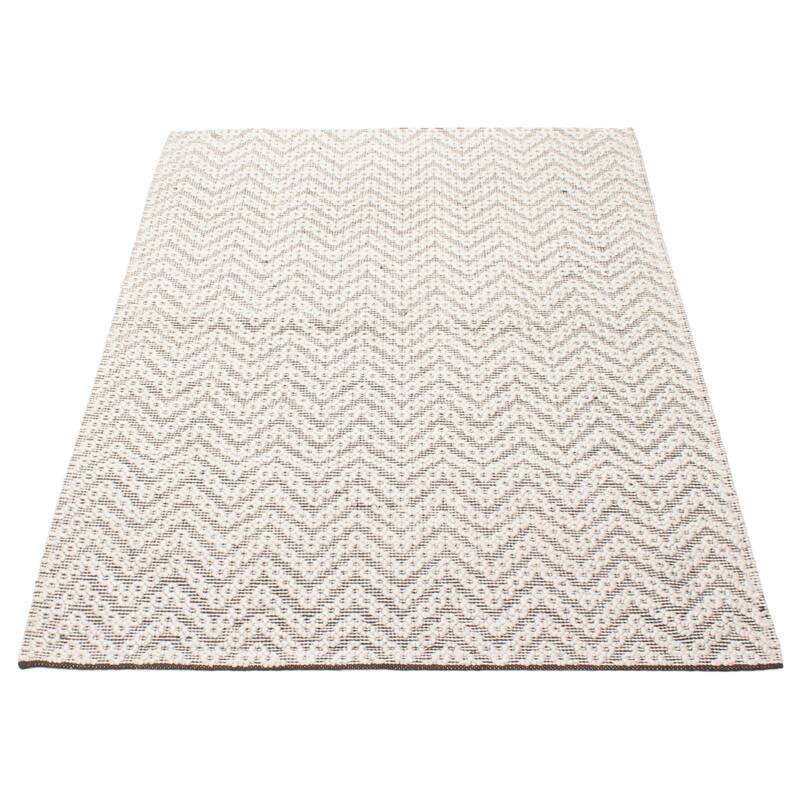 ECARPETGALLERY Braid weave Sienna Silver Wool Rug - 5'2 x 7'7